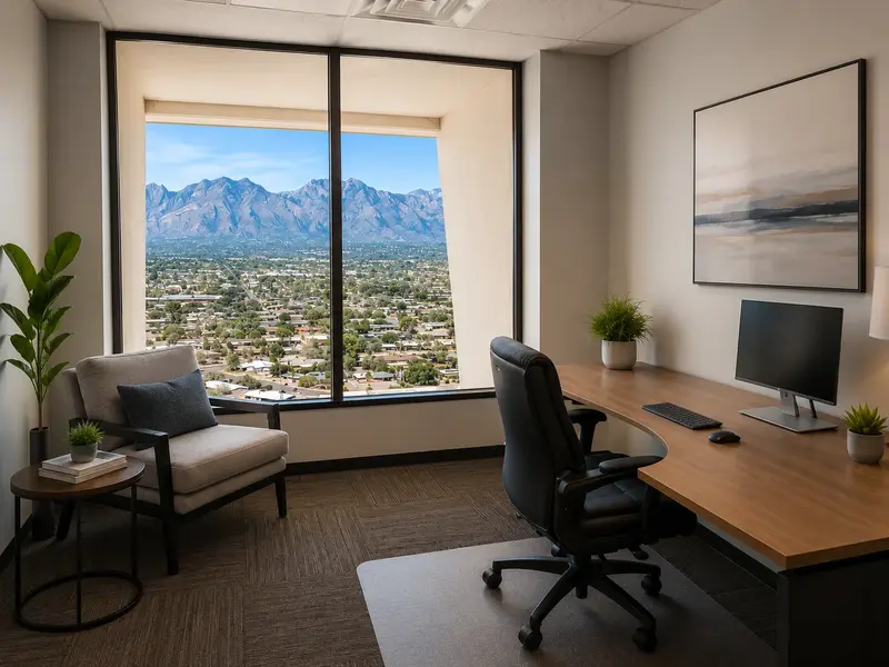 Open desk workspace placeholder